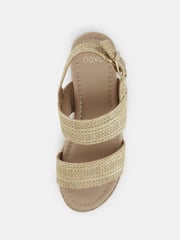 Novo Natural Wide Fit Sadie Espadrille Double Strap Sandals - Image 5 of 6