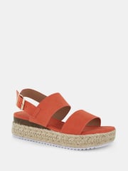 Novo Orange Wide Fit Sadie Espadrille Double Strap Sandals - Image 3 of 6