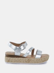 Novo Silver Wide Fit SIMBA Espadrille Strappy Sandals - Image 2 of 6