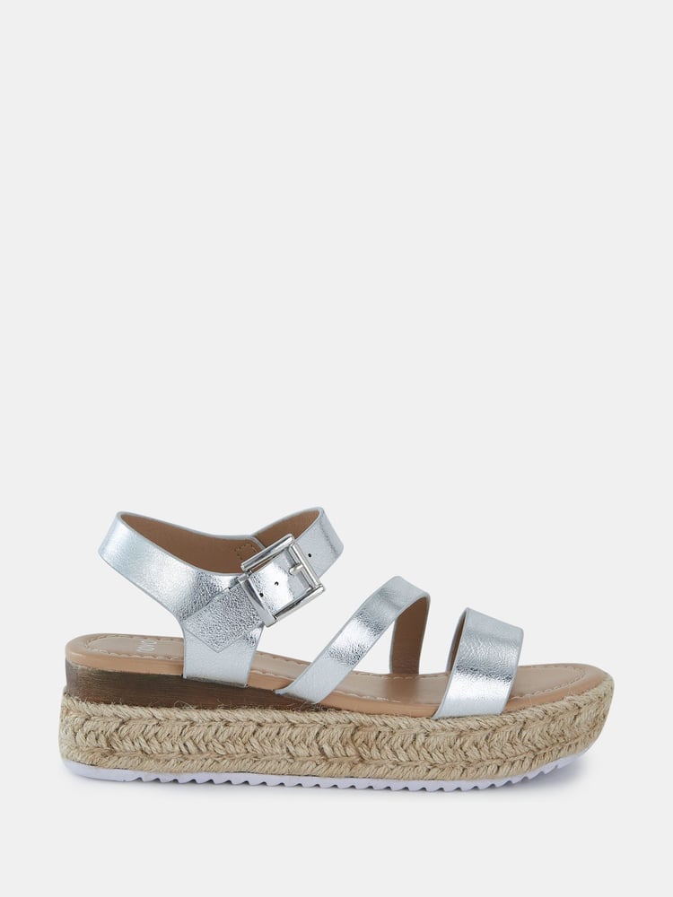 Novo Silver Wide Fit SIMBA Espadrille Strappy Sandals - Image 2 of 6
