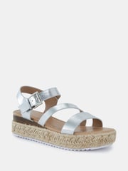 Novo Silver Wide Fit SIMBA Espadrille Strappy Sandals - Image 3 of 6
