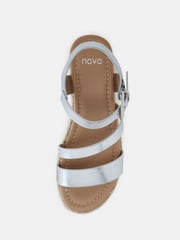 Novo Silver Wide Fit SIMBA Espadrille Strappy Sandals - Image 5 of 6
