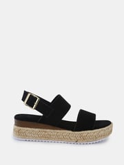 Novo Black Wide Fit Sadie Espadrille Double Strap Sandals - Image 2 of 5