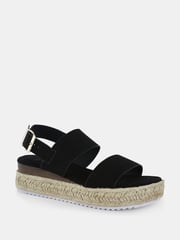 Novo Black Wide Fit Sadie Espadrille Double Strap Sandals - Image 3 of 5