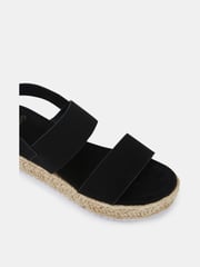 Novo Black Wide Fit Sadie Espadrille Double Strap Sandals - Image 4 of 5