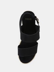 Novo Black Wide Fit Sadie Espadrille Double Strap Sandals - Image 5 of 5