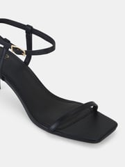 Novo Black Wide Fit Undercover Low Heel Two Part Sandals - Image 4 of 6