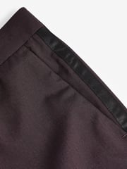 Burgundy Red Regular Tuxedo Suit Trousers - Image 8 of 10