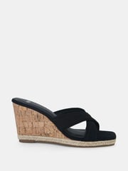 Novo Black Brixton Cork Wedge Mules - Image 2 of 5