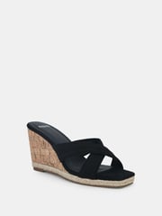 Novo Black Brixton Cork Wedge Mules - Image 3 of 5