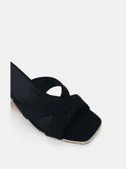Novo Black Brixton Cork Wedge Mules - Image 4 of 5