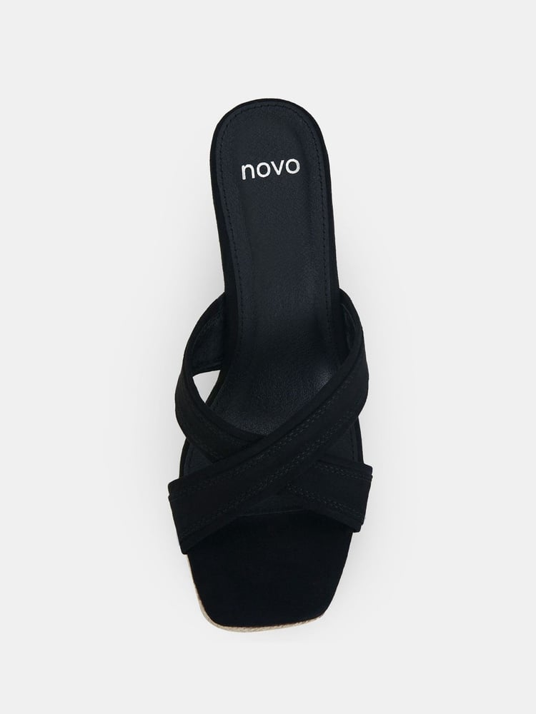 Novo Black Brixton Cork Wedge Mules - Image 5 of 5