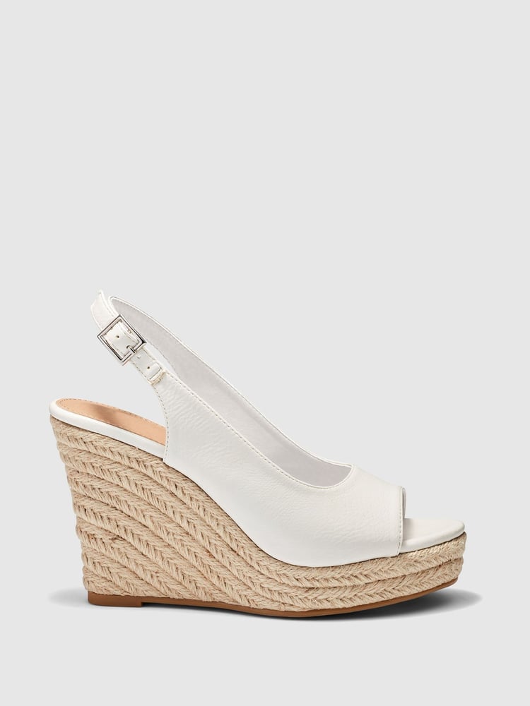 Novo White Regular Fit Ocean Slingback Espadrille Wedge - Image 2 of 4