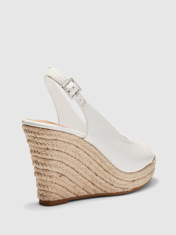 Novo White Regular Fit Ocean Slingback Espadrille Wedge - Image 4 of 4 Novo White Regular Fit Ocean Slingback Espadrille Wedge - Image 4 of 4