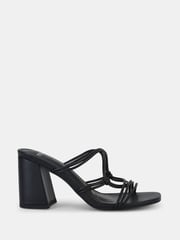 Novo Black Regular Fit Luckie Block Heel Mules - Image 2 of 6