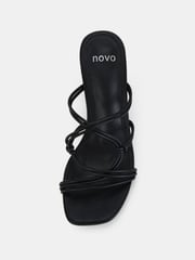 Novo Black Regular Fit Luckie Block Heel Mules - Image 5 of 6