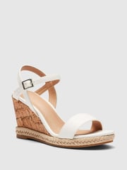 Novo White Standard Fit Booma Cork Wedge Sandals - Image 3 of 4