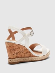 Novo White Standard Fit Booma Cork Wedge Sandals - Image 4 of 4