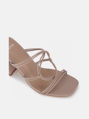 Novo Nude Wide Fit Luckie Block Heel Mules - Image 4 of 6