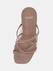 Novo Nude Wide Fit Luckie Block Heel Mules - Image 5 of 6