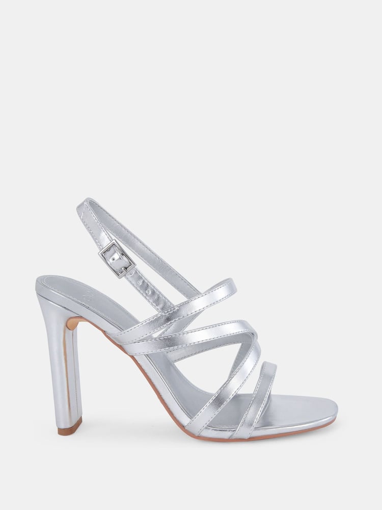 Novo Silver Standard Fit Mimosa Strappy Block Heels - Image 2 of 6 Novo Silver Standard Fit Mimosa Strappy Block Heels - Image 2 of 6