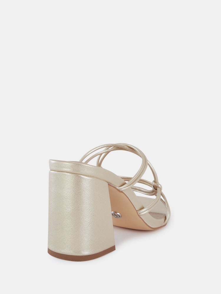 Novo Dark Gold Regular Fit Luckie Block Heel Mules - Image 6 of 6 Novo Dark Gold Regular Fit Luckie Block Heel Mules - Image 6 of 6