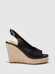 Novo Black Regular Fit Ocean Slingback Espadrille Wedge - Image 2 of 4