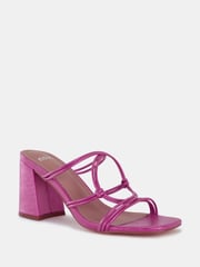 Novo Pink Regular Fit Luckie Block Heel Mules - Image 3 of 6