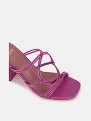 Novo Pink Regular Fit Luckie Block Heel Mules - Image 4 of 6