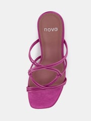 Novo Pink Regular Fit Luckie Block Heel Mules - Image 5 of 6