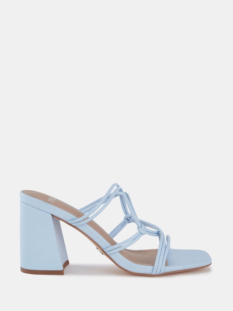 Novo Blue Regular Fit Luckie Block Heel Mules - Image 2 of 6 Novo Blue Regular Fit Luckie Block Heel Mules - Image 2 of 6