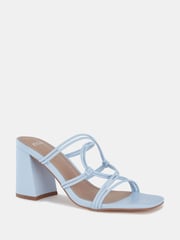 Novo Blue Regular Fit Luckie Block Heel Mules - Image 3 of 6