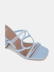 Novo Blue Regular Fit Luckie Block Heel Mules - Image 5 of 6