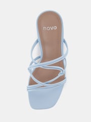 Novo Blue Regular Fit Luckie Block Heel Mules - Image 6 of 6