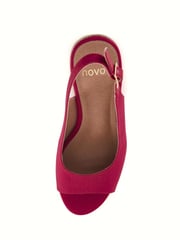Novo Red Regular Fit Ocean Slingback Espadrille Wedge - Image 4 of 5