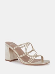Novo Dark Gold Wide Fit Luckie Block Heel Mules - Image 3 of 6