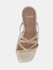 Novo Dark Gold Wide Fit Luckie Block Heel Mules - Image 5 of 6