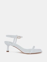 Novo White Regular Fit Undercover Low Heel Two Part Sandals - Image 2 of 6