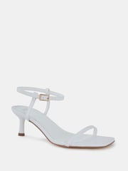 Novo White Regular Fit Undercover Low Heel Two Part Sandals - Image 3 of 6