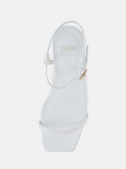 Novo White Regular Fit Undercover Low Heel Two Part Sandals - Image 5 of 6