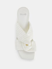 Novo White Urbinos Woven Low Heel Mules - Image 5 of 6