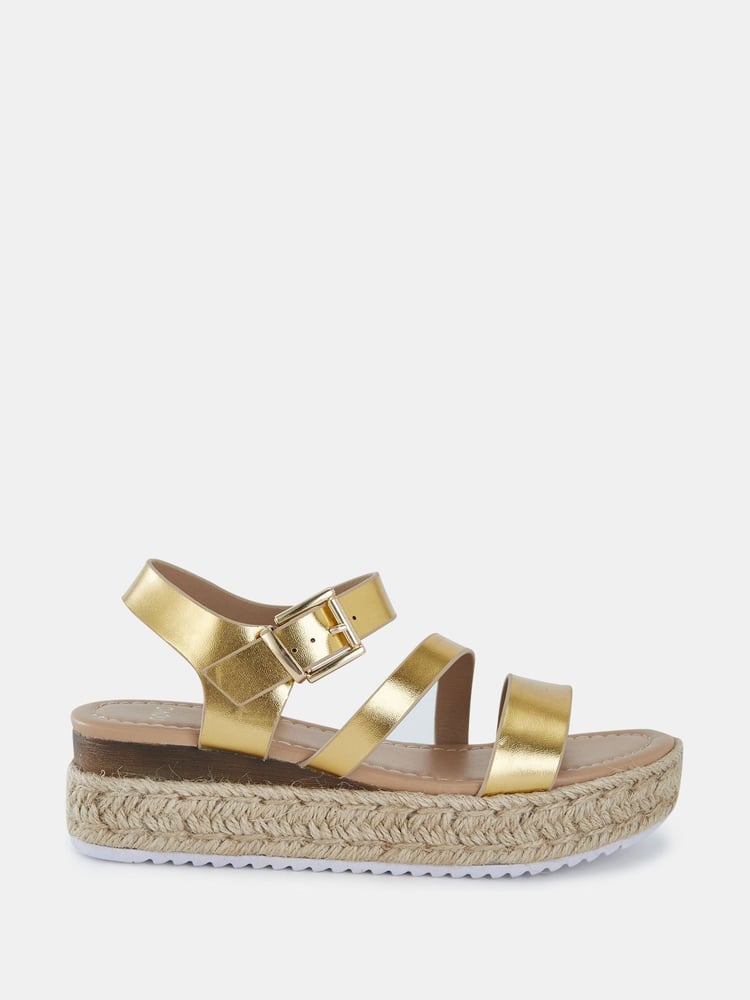Novo Gold Regular Fit SIMBA Espadrille Strappy Sandals - Image 2 of 6