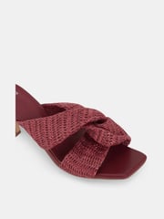 Novo Red Urbinos Woven Low Heel Mules - Image 4 of 6