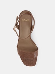 Novo Brown Novo Martinez Regular Fit Block Heel Sandals - Image 5 of 6