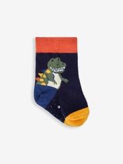JoJo Maman Bébé Navy 3-Pack Dinosaur Socks - Image 3 of 4
