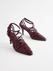Burgundy Forever Comfort® Cage Closed Point Toe Strappy Heels - Image 5 of 9