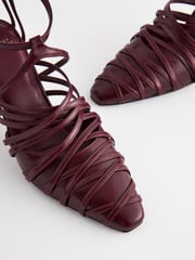 Burgundy Forever Comfort® Cage Closed Point Toe Strappy Heels - Image 7 of 9