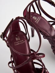 Burgundy Forever Comfort® Cage Closed Point Toe Strappy Heels - Image 8 of 9