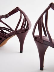 Burgundy Forever Comfort® Cage Closed Point Toe Strappy Heels - Image 9 of 9