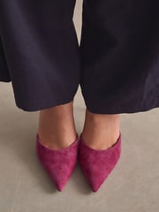 Pink Forever Comfort® Leather Point Toe Mary Jane Heels - Image 5 of 10